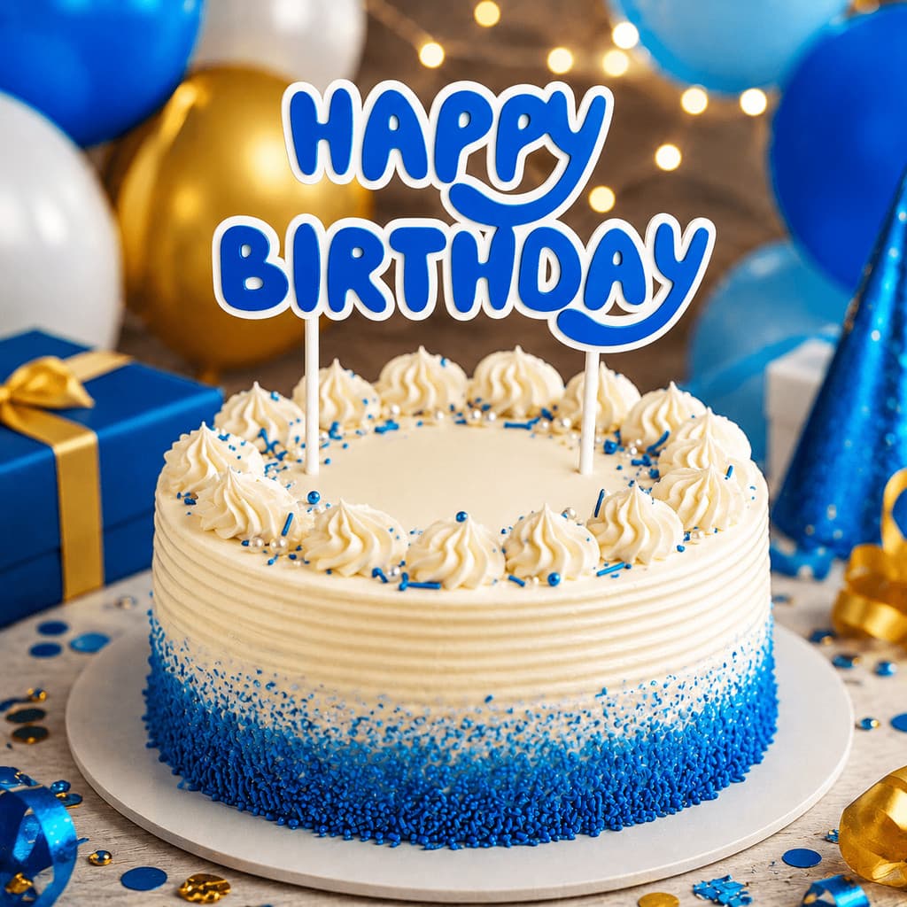 Topo de Bolo Happy Birthday Personalizado | Cake Topper para Aniversário | Decoração para Bolo Festa Infantil e Adulto