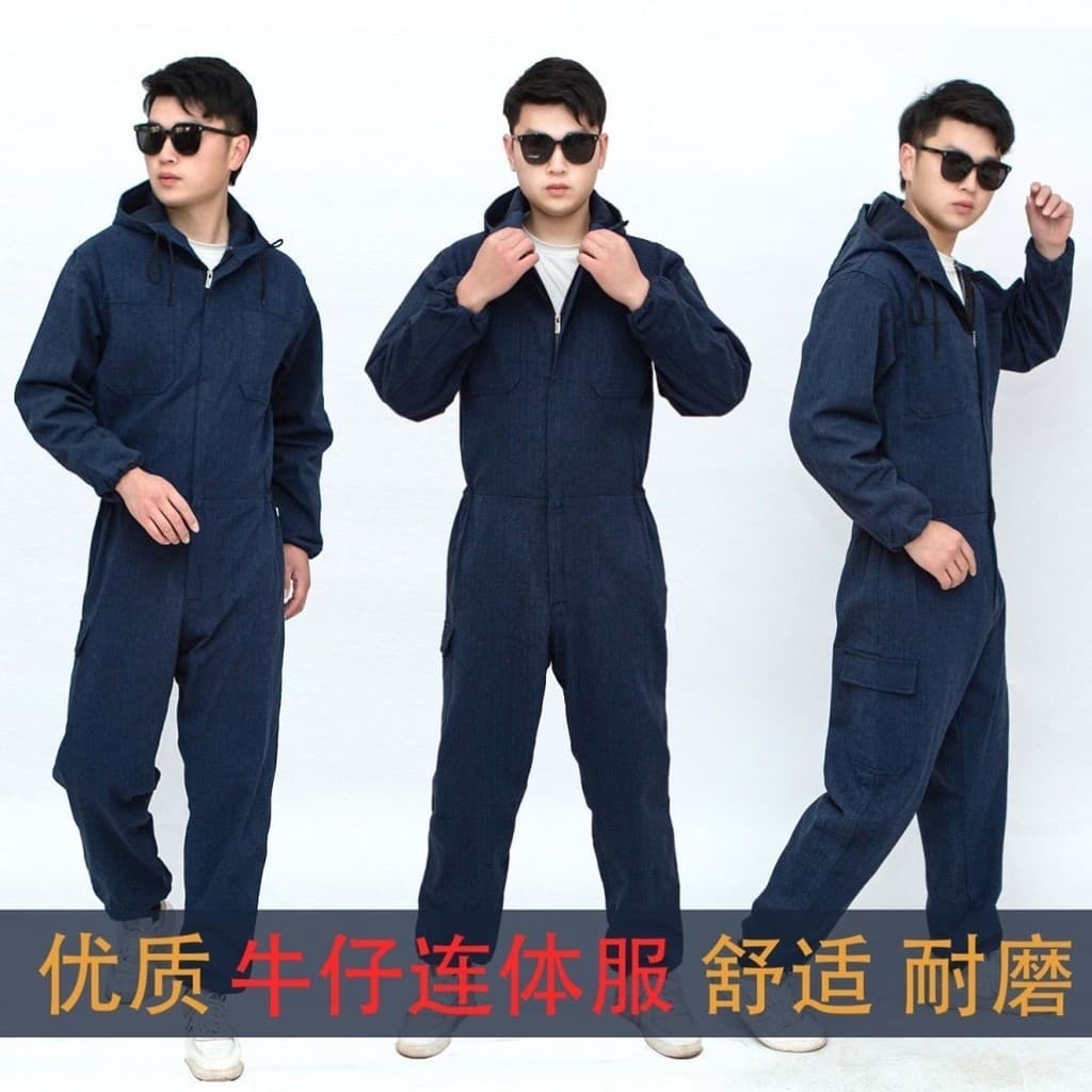 Outono inverno macacão masculino Denim roupas de soldagem reparação de automóveis pintura Spray trabalho Anti-poeira rou