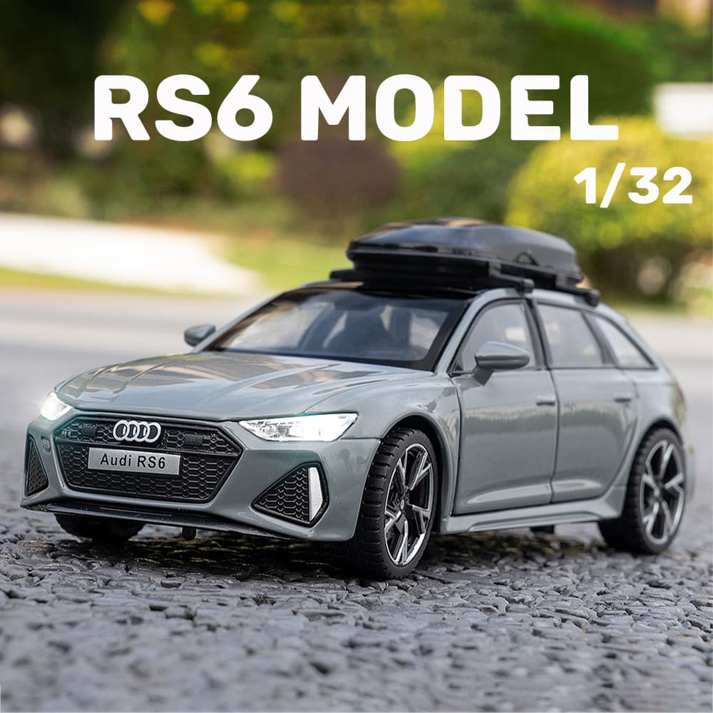 1 : 32 Escala Audi RS6 Carro De Liga Modelo Diecast Som Leve Coleção Amantes De Carros Kids Birthday Gift Metal Boys Toy