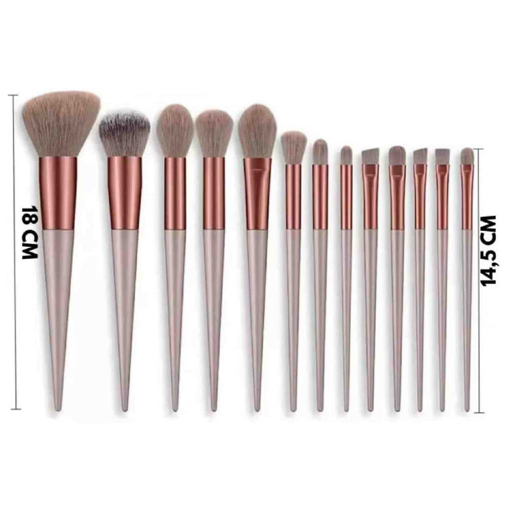 Kit com 13 Pincéis de Maquiagem  Compactos Cores  Sortidas