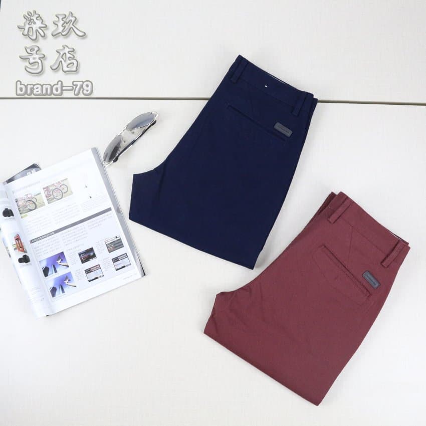 HL28043 série mar primavera outono novo estilo calças casuais masculinas moda magro-ajuste Micro-elástico calças corte e