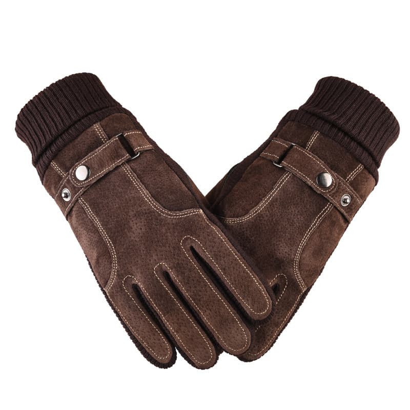 [Importado] Luvas de Ciclismo Masculinas de Inverno Forradas com Fleece, Espessas e Quentes, Luvas de Algodão com Tela S
