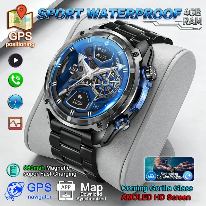 2026 Novo Relógio Inteligente GPS Pista Bússola Altímetro Bluetooth Chamando DTG1 Masculino Esportes Ao Ar Livre SmartWa
