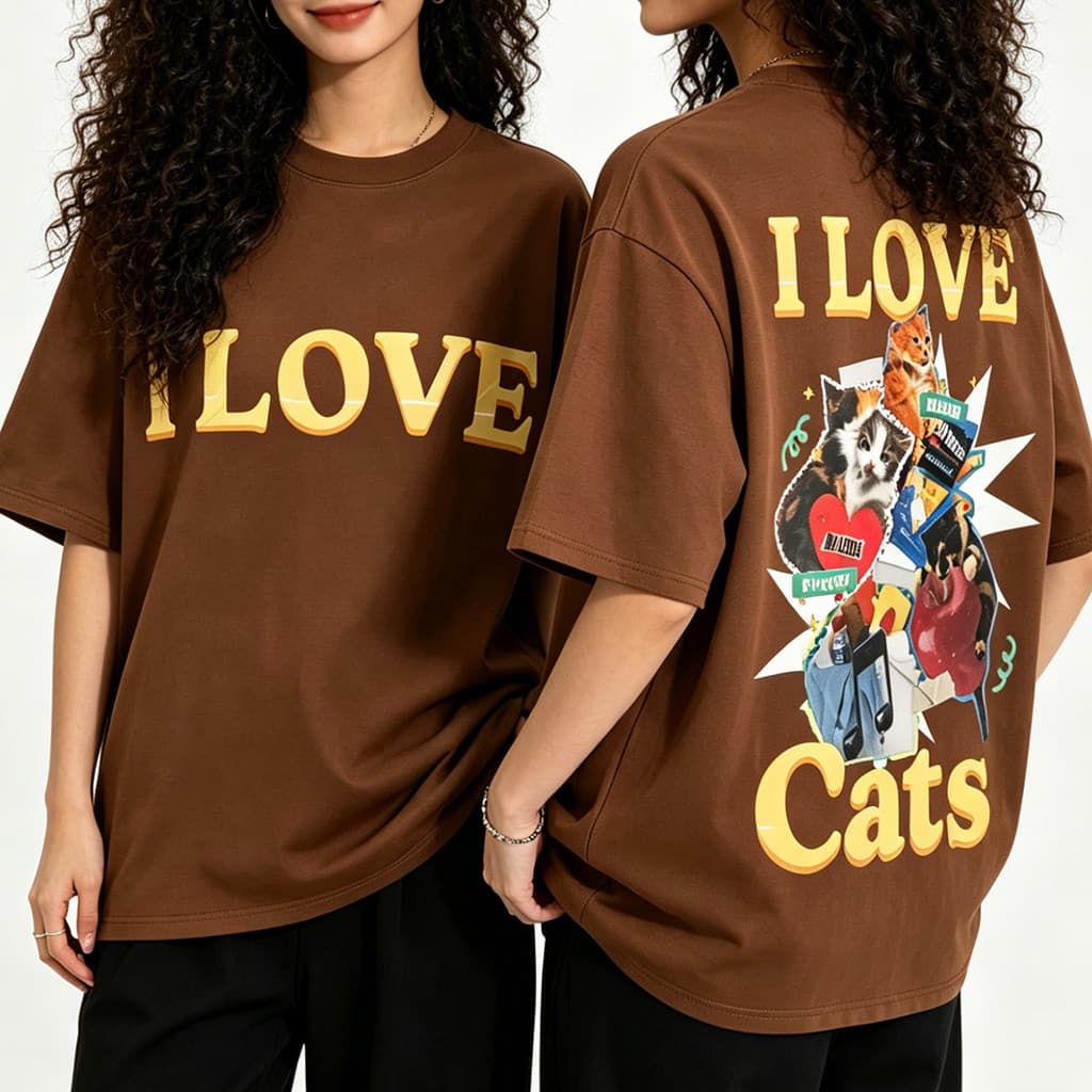 Camiseta  Oversized 100% Algodão Estampa Gatos, Tamanhos Completos P/G3, Perfeita para Amantes de Gatos