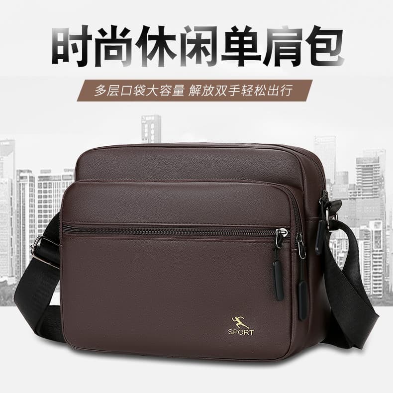 Bolsa de negócios PU de couro macio à prova d'água Coleção Carteira Estilo Horizontal Moda Cross Bolsa Versão Coreana No
