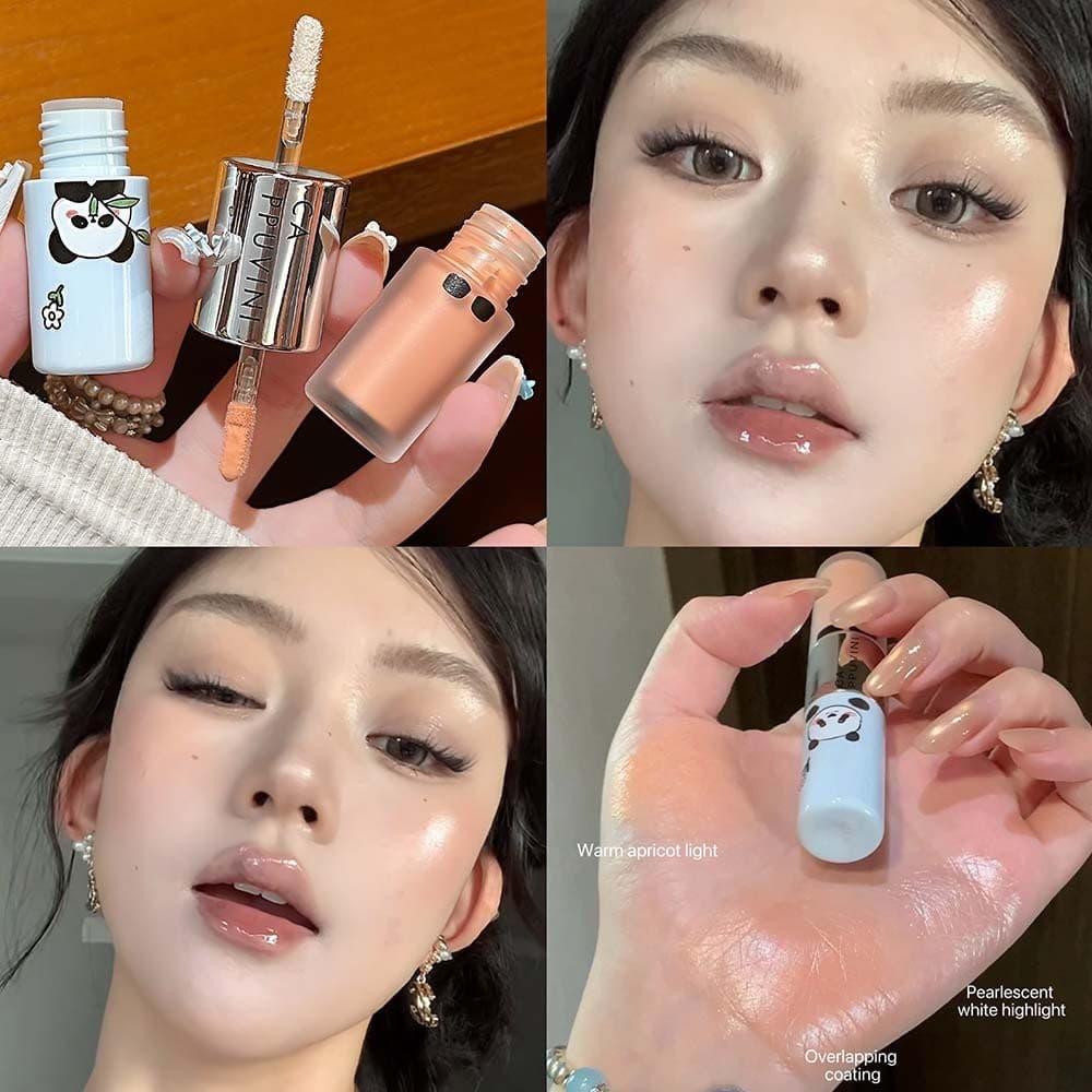 Líquido de alto brilho + Blush!Esmalte multiuso de duas cabeças 2026 novo estilo Blush líquido iluminando brilho de água