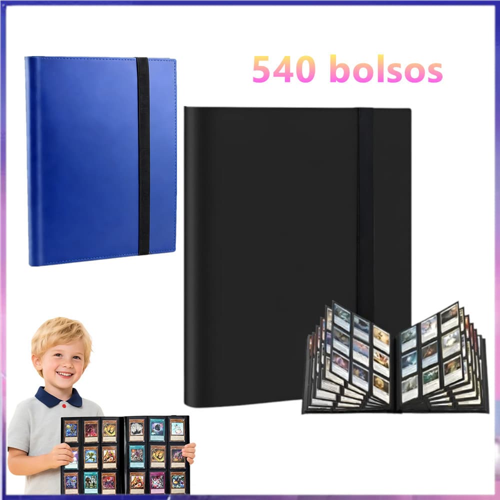 Pasta de cartões, álbum de cartas de jogo 540, pasta de cartas colecionáveis montada na lateral