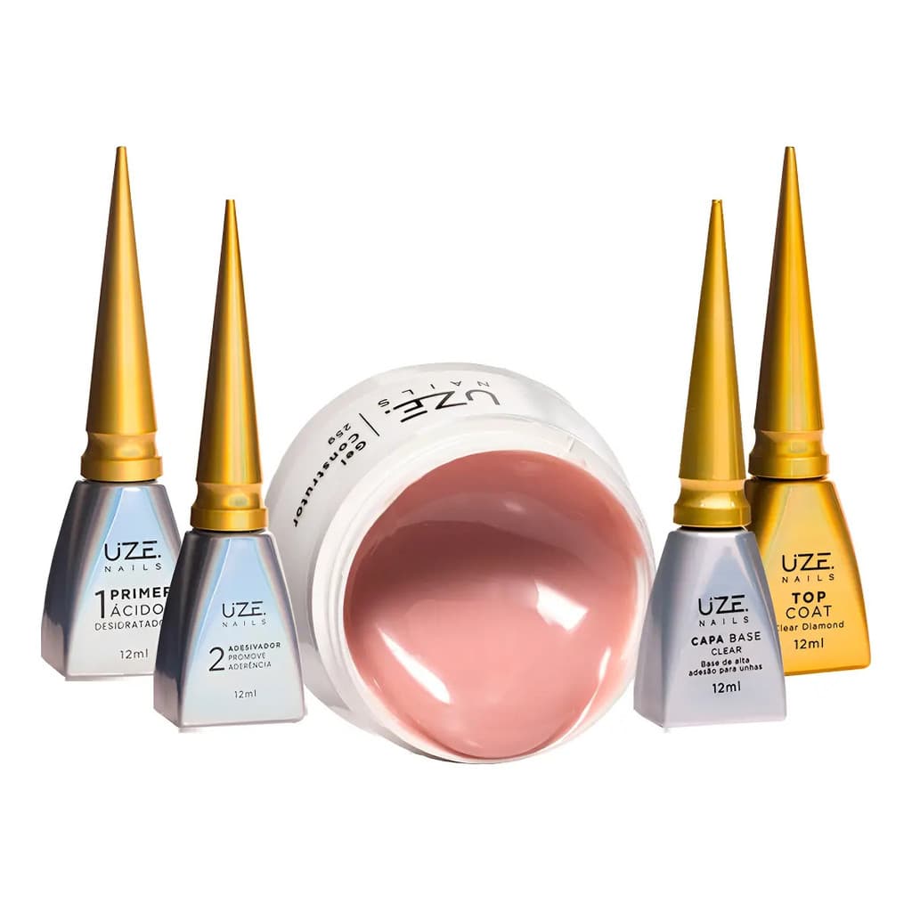 Kit Preparadores + Gel 25g Construtor Uze Nails Escolher Cor