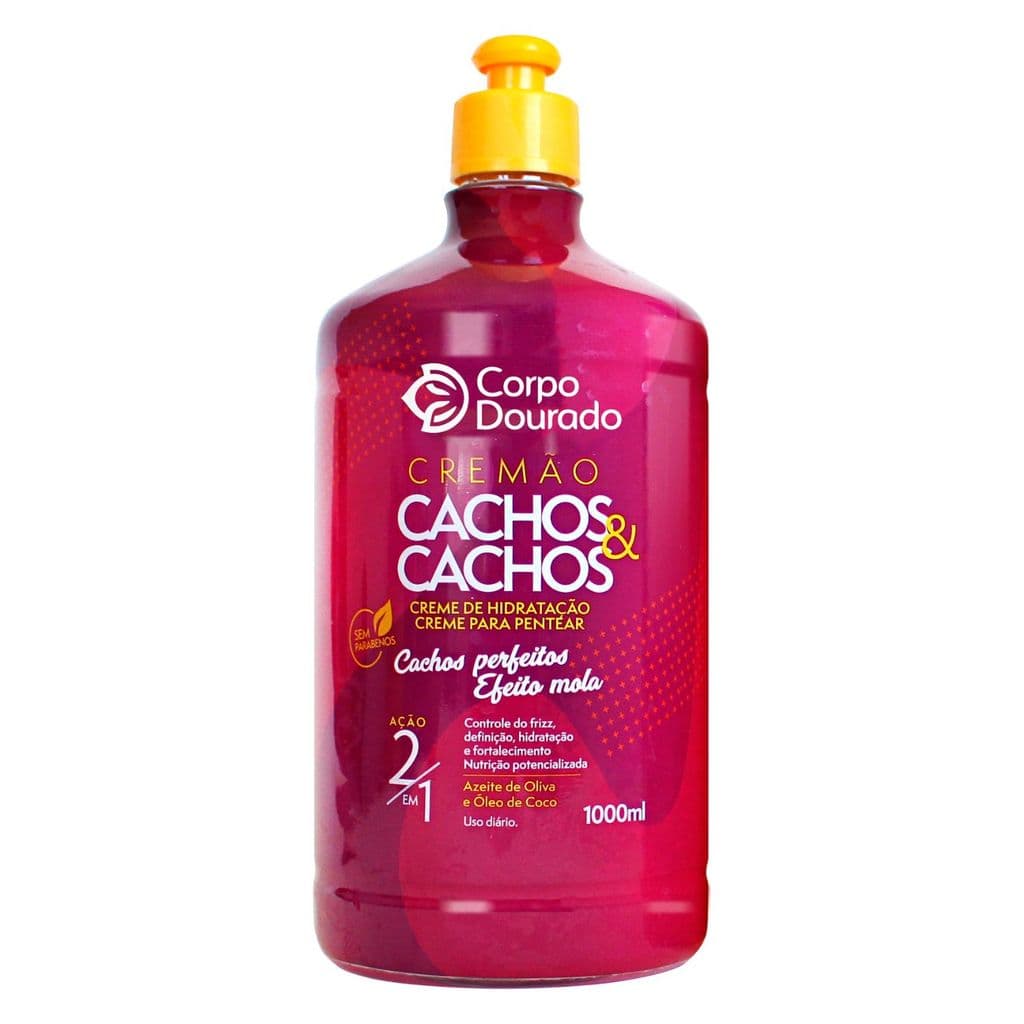 CREMÃO CACHOS&CACHOS 2 EM 1 (MÁSCARA HIDRATANTE E CREME PARA PENTEAR) DISCIPLINA PARA FRIZZ  1L