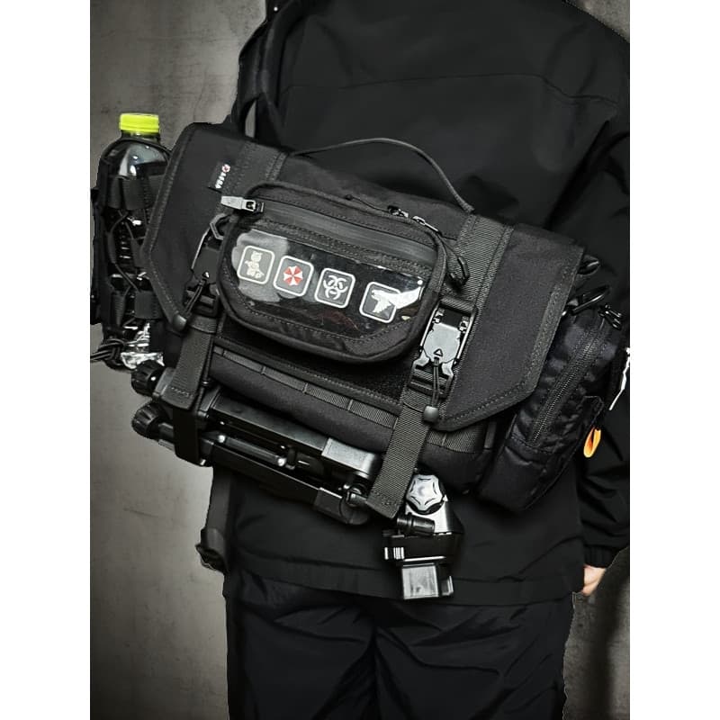 Cinco irmãos equipamento pequeno guindaste saco do mensageiro masculino função tática bolsa de ombro saco do mensageiro