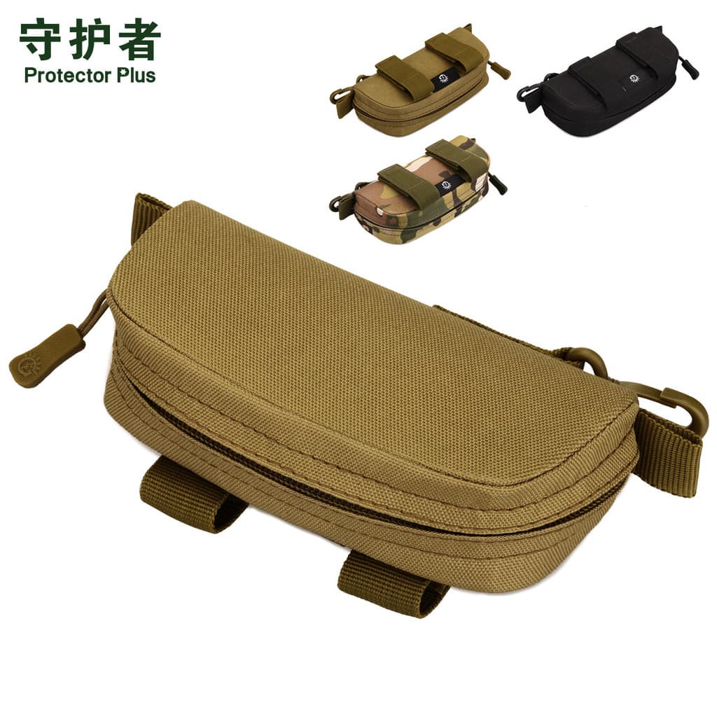 Guardian bolsa de embreagem ao ar livre pequena bolsa sistema MOLLE camuflagem óculos saco ciclismo tático óculos saco