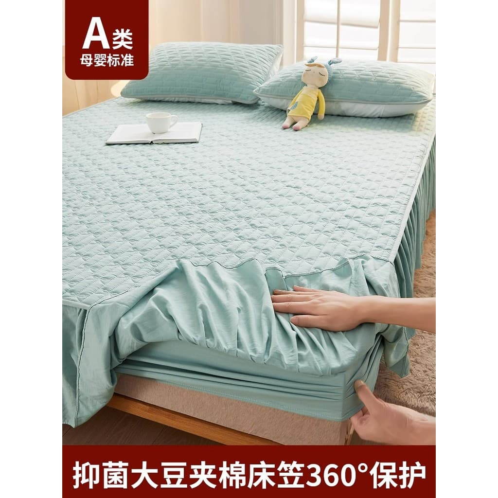 Capa de edredão colcha 2025 novo estilo saia de cama única peça colchão capa protetora com saia colcha estilo renda quat