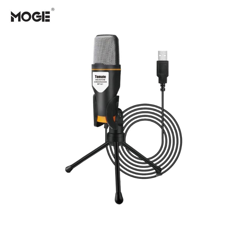 Microfone Condensador USB/P2 Com Tripé | Para PC, Live, Jogos e Podcast