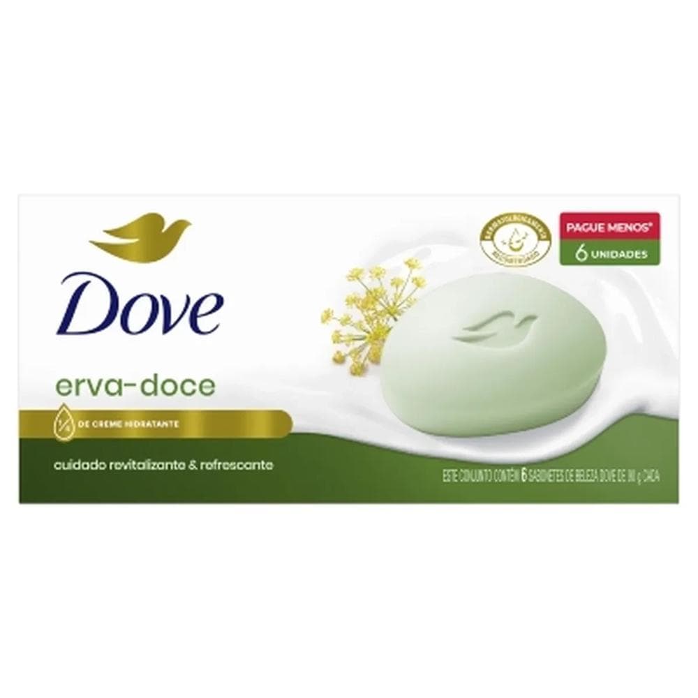 Sabonete em Barra Dove Erva-doce 90g 6 unidades