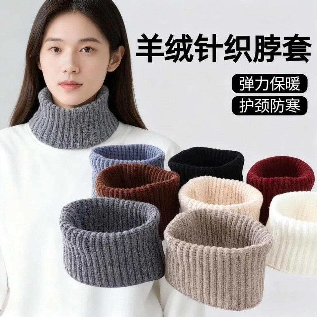 Outono inverno Cashmere colar capa das mulheres dos homens coluna Cervical colar falso engrossado lã quente malha pescoç