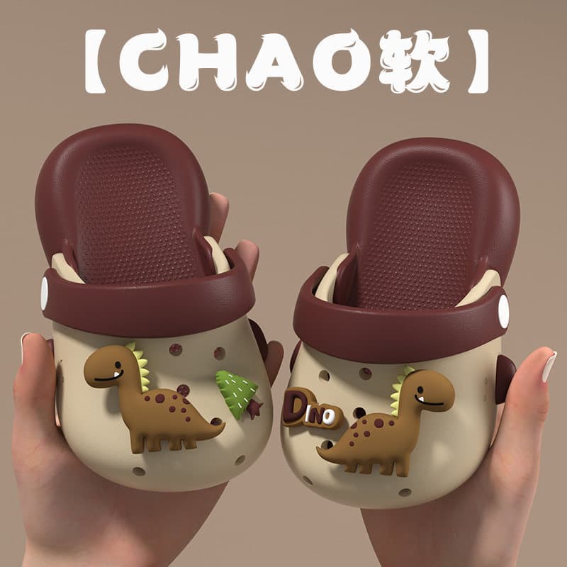 Dinossauro chinelos infantis buraco sapatos meninos meninas bebês verão banho ao ar livre antiderrapante eva sandálias