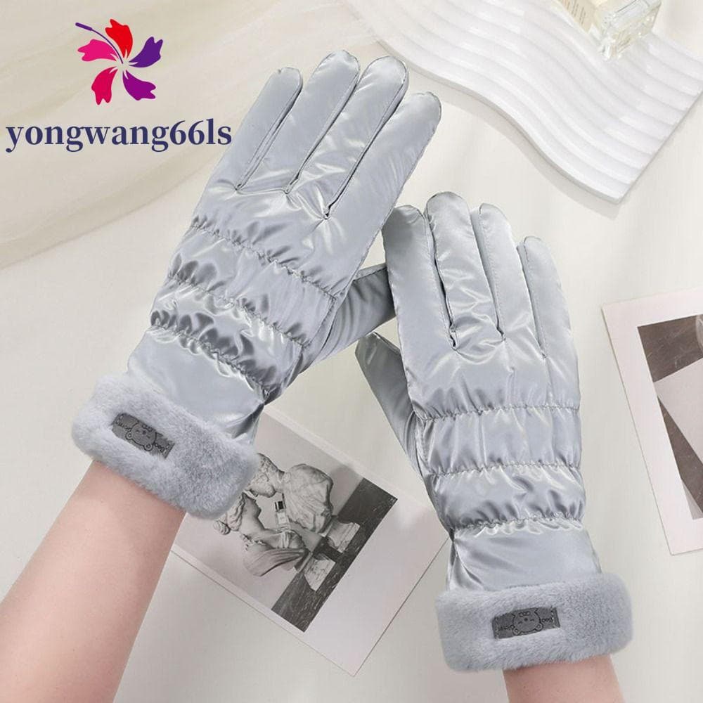 YONGWANG Luvas Femininas De Inverno , De Dedo Inteiro Espessadas De Urso Fofo Esqui À Prova De Vento Com Tela Tocável