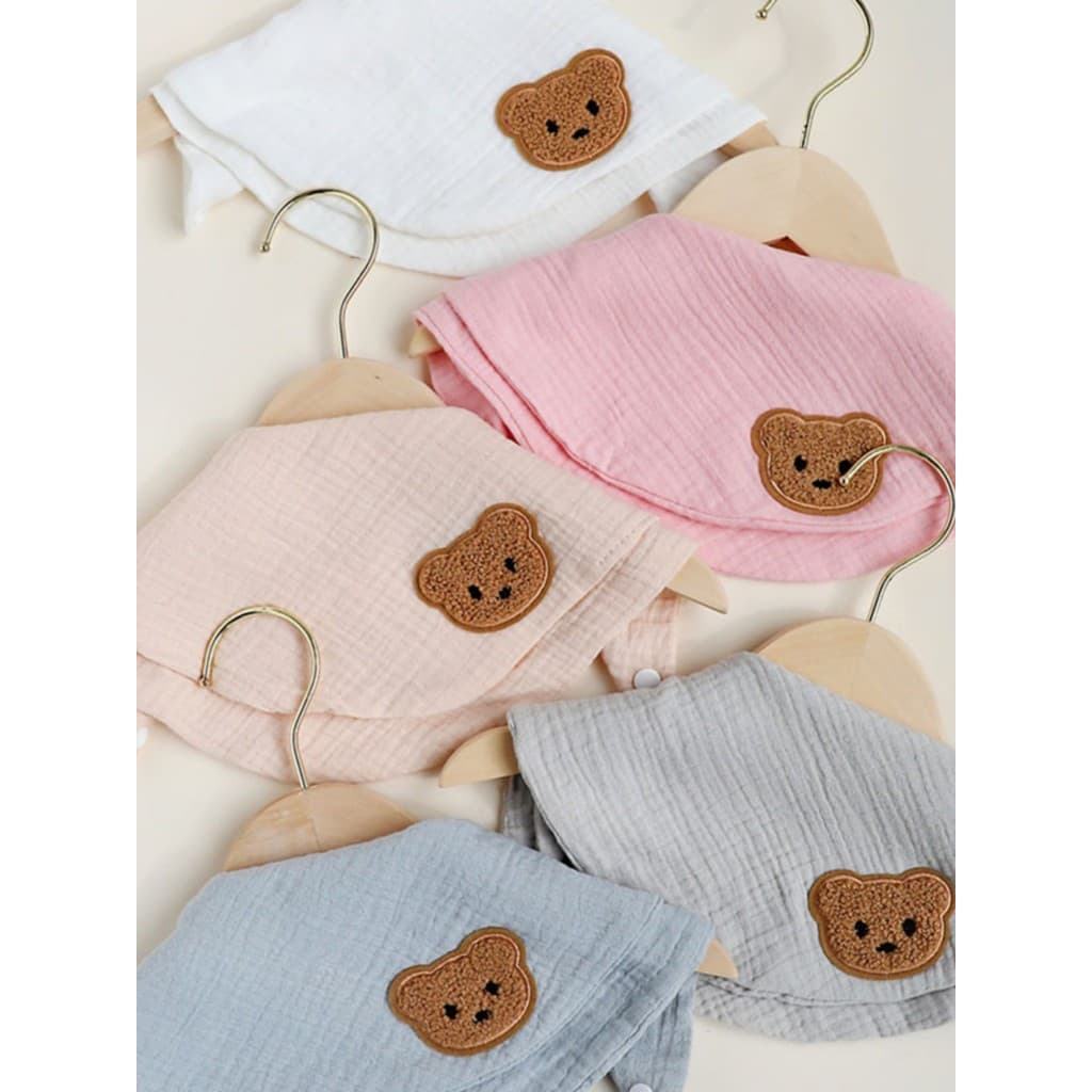Ins estilo novo estilo bebê Saliva toalha bebê puro algodão gaze babador recém-nascido dupla camada macio ceroso urso ba