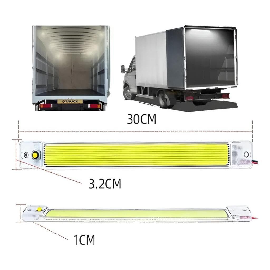 Luminaria Barra Led 30cm Caminhão Universal 12v 24v Bau