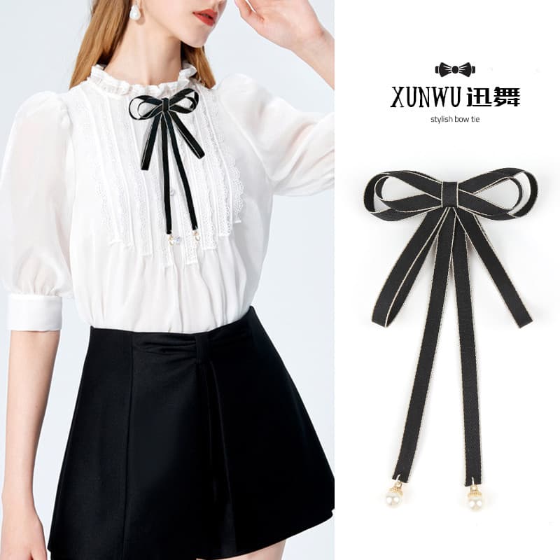 Gravata borboleta feminina estilo Preppy camisa amarrada acessórios japonês doce moda elegante fita laço pino decoração