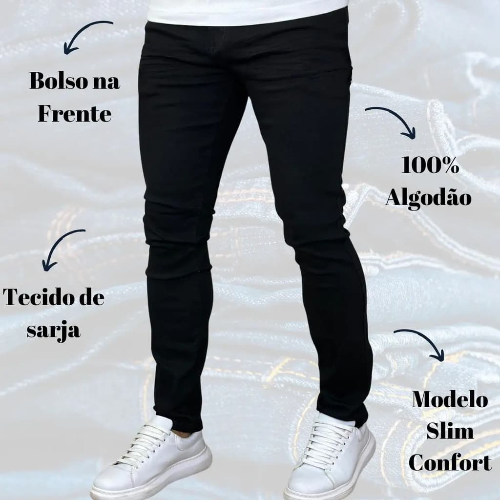 Calça Masculina Jeans Super Skinny Tendência Corte Moderno