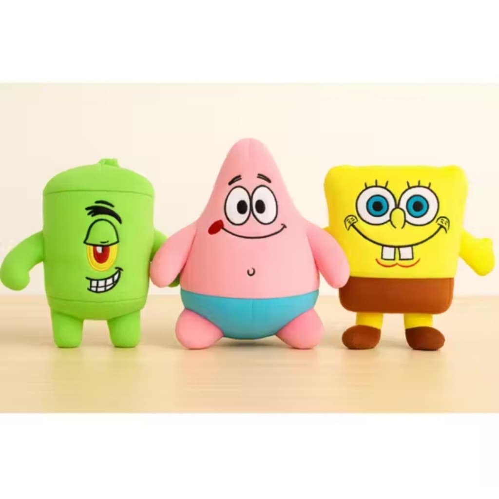 Combo 4 pelúcia Bob esponja e amigos 30 cm cada