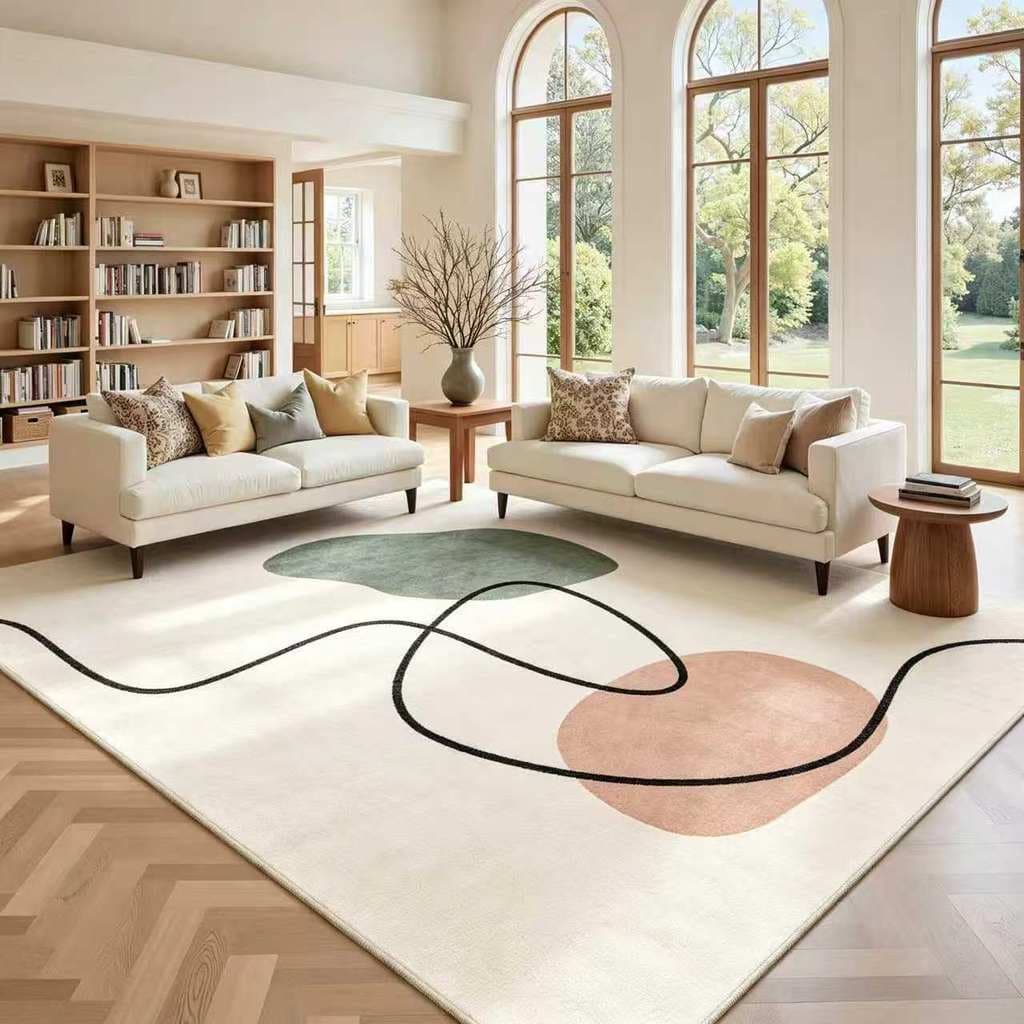 [Novo produto] Tapete francês para sala de estar estilo simples, imitação de caxemira espessada, leve, luxo, Premium, à