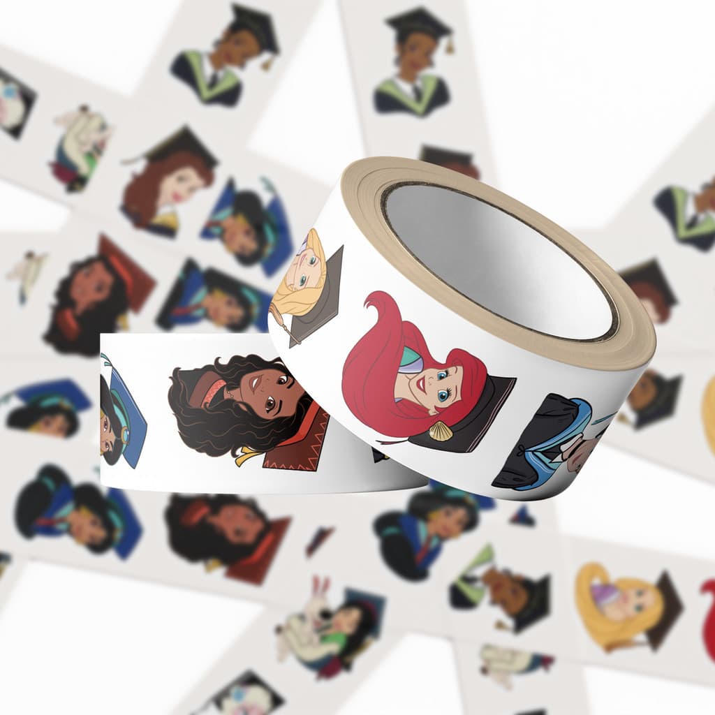 500 folhas/rolo Adesivos de selagem de envelopes para decoração DIY da temporada de formatura das Princesas Disney TJDK