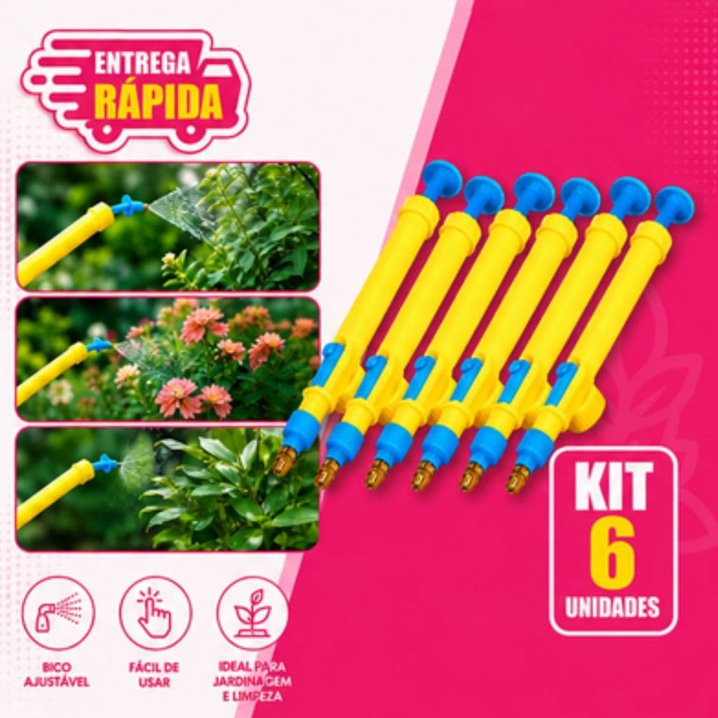 Kit 6/4/3/2 Pulverizador Borrifador Para Garrafa Pet Com Bico Regulável Manual Jardinagem Adaptável