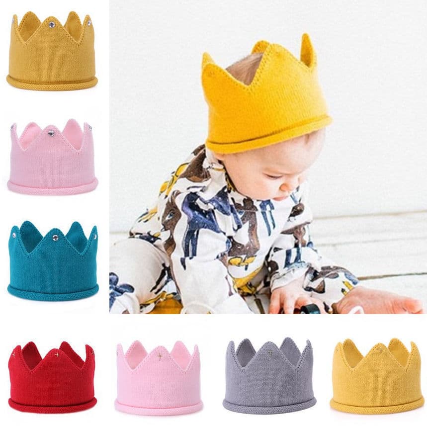 [Estoque pronto] Tiara de coroa infantil, tiara de lã para bebê, tiara clássica, coroa de bebê WJG