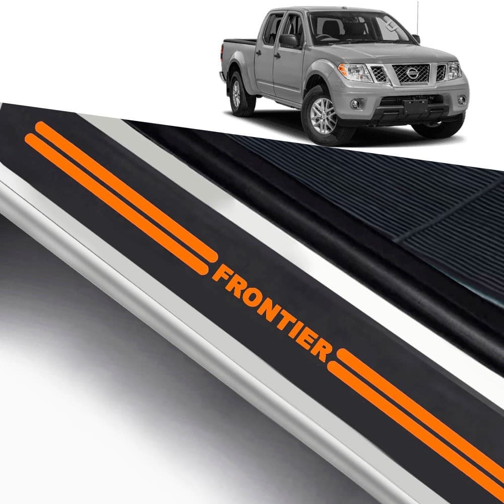 Soleira De Porta Nissan Frontier G2 Prata Universal Carro personalizado