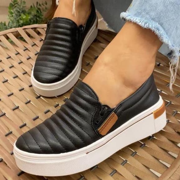 Sapatilha Feminina Slip On Confortável Antiderrapante Flexível 34 ao 43 Frete Grátis
