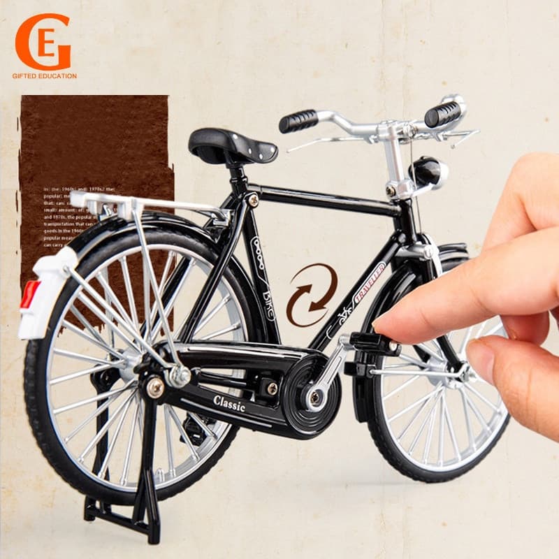 Bicicleta De Liga Vintage Modelo Brinquedo Diecast Metal 1/10 Balança Simulação Retrô Coleção Crianças Menino Presente