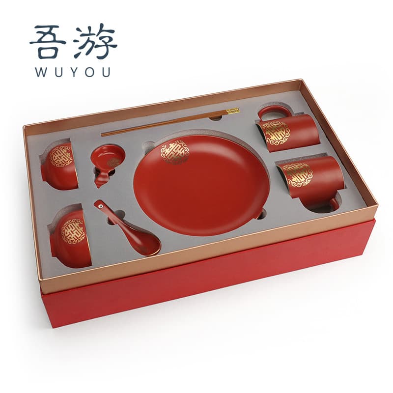 Wuyou presentes de casamento High-End pratos chineses grande conjunto pratos talheres combinação dote utensílios de mesa