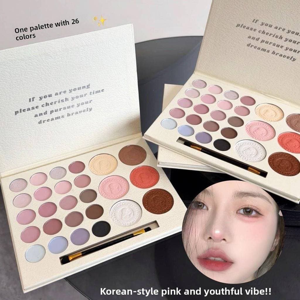 Genuíno coreano rosa menina 26 cores Super feminino paleta de sombra luz verão atmosférico fosco perolado cor Nude