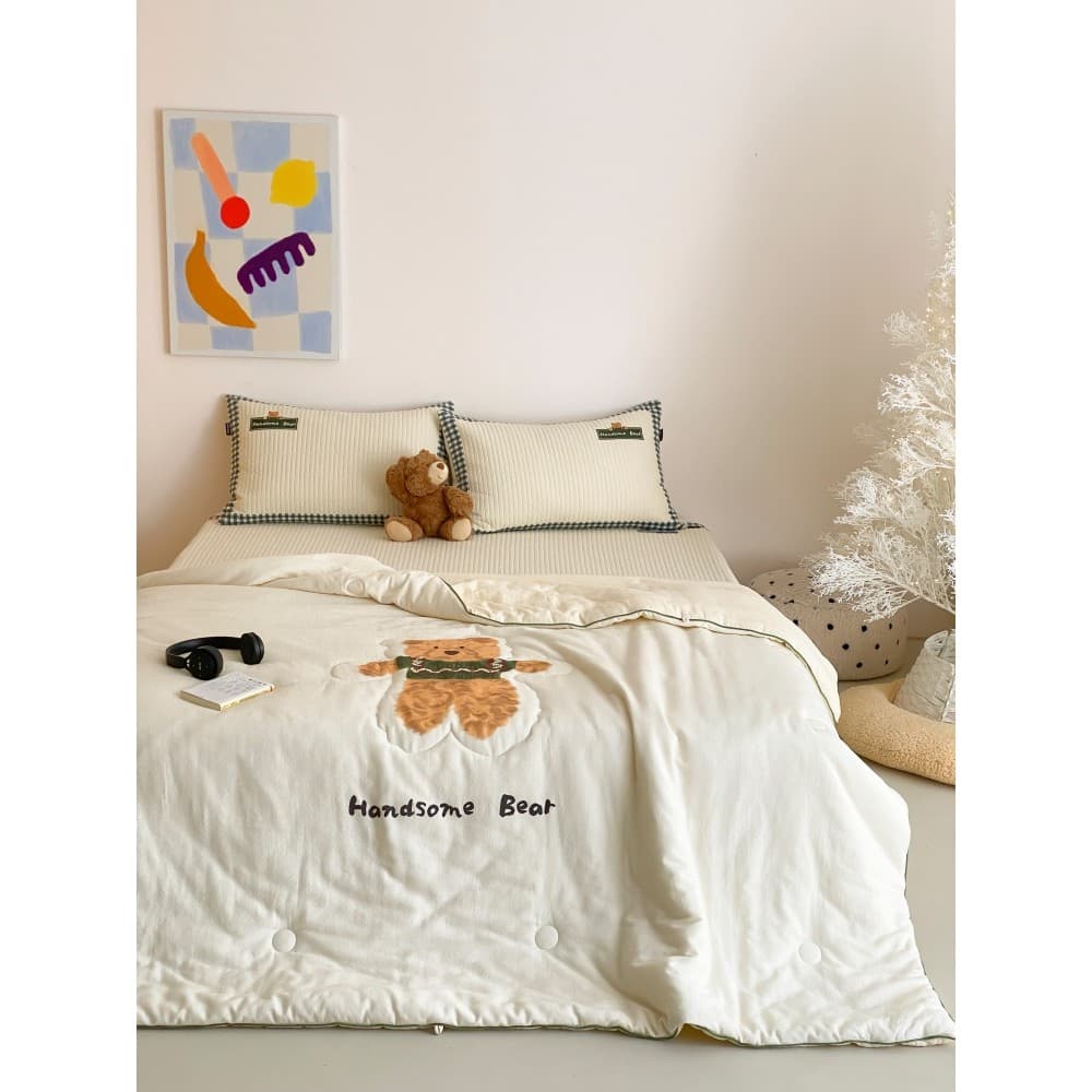 R ROLAND LIVE Bonito Dos Desenhos Animados Colcha de Algodão Capa de Cama Conjunto de Três Peças Capa de Colcha Única Pr