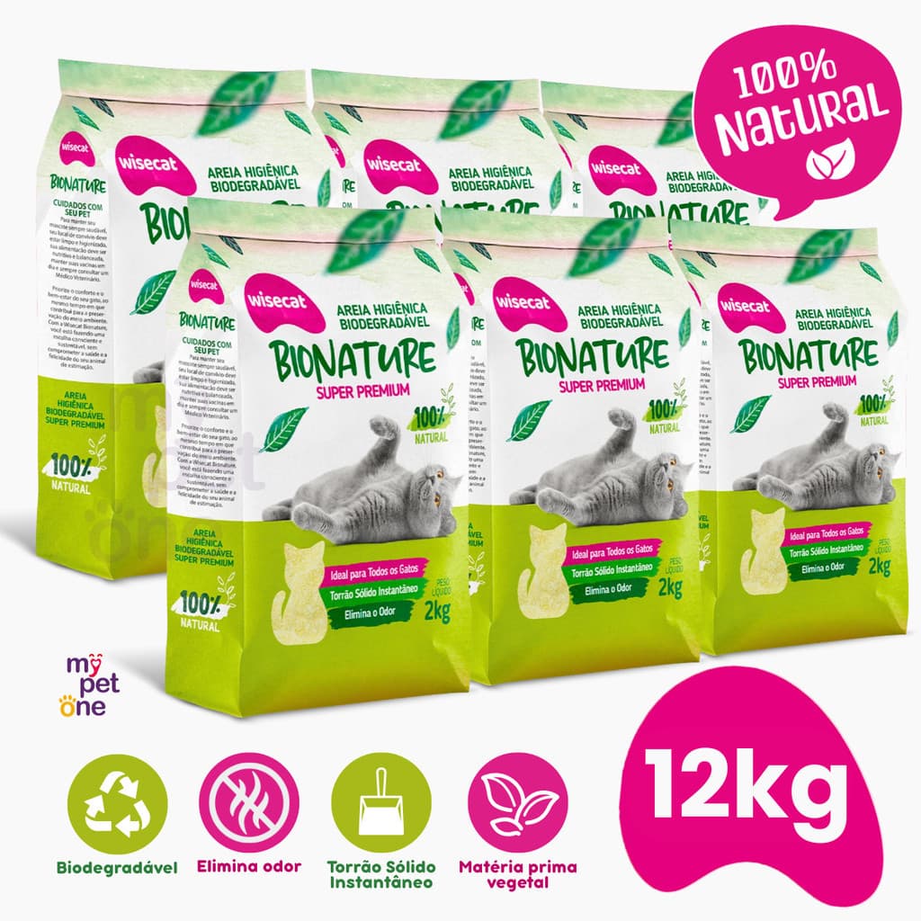 Kit 6 Areia Bionature Grossa Verde - 2Kg