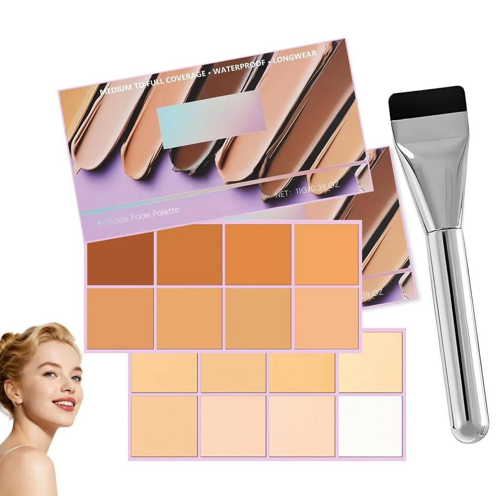 Paleta de Corretivo Cremoso Matte Suave |   8 cores |   Cobertura total à prova d'água |   Fórmula leve e de longa duraç