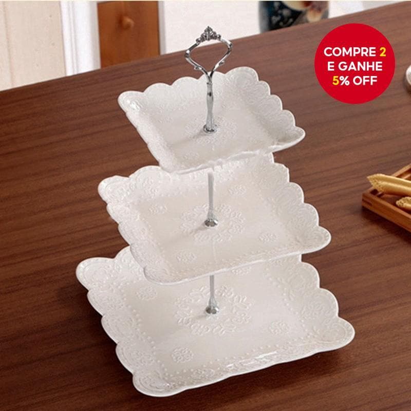 Novo Suporte de Prato de Bolo de 3 Camadas para Casamentos e Eventos - Prateleira para Frutas e Cupcakes (não inclui