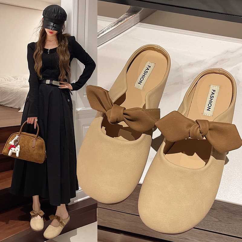 Sola macia superfície macia confortável exterior Wear Baotou chinelos femininos 2026 primavera novos sapatos femininos d