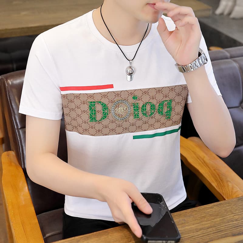 Bens europeus camiseta masculina de manga curta terno de verão Street Wear luz luxo moda 2024 novo estilo roupas masculi
