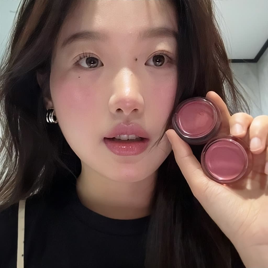 Rosto plano!Frio estilo coreano luz rosto alta inteligência ligeiramente bêbado atmosfera ameixa cor Blush multiuso crem