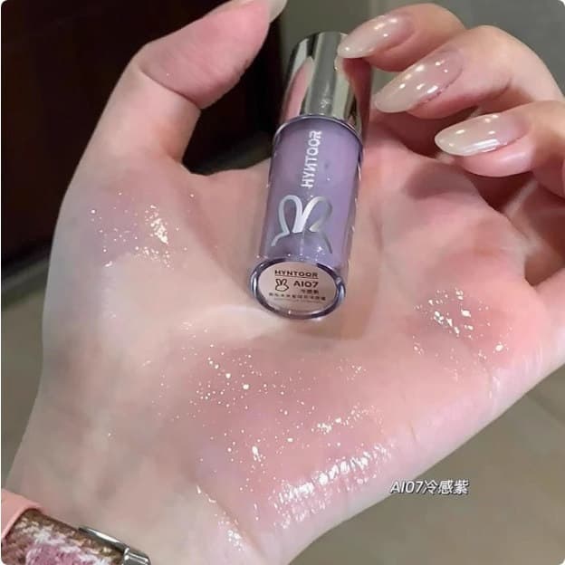 Coelho Preto Verão Limitado Cool Beauty!HYNTOOR Future Planet Glossy Lip Gloss Espelho Brilho de água com Flash