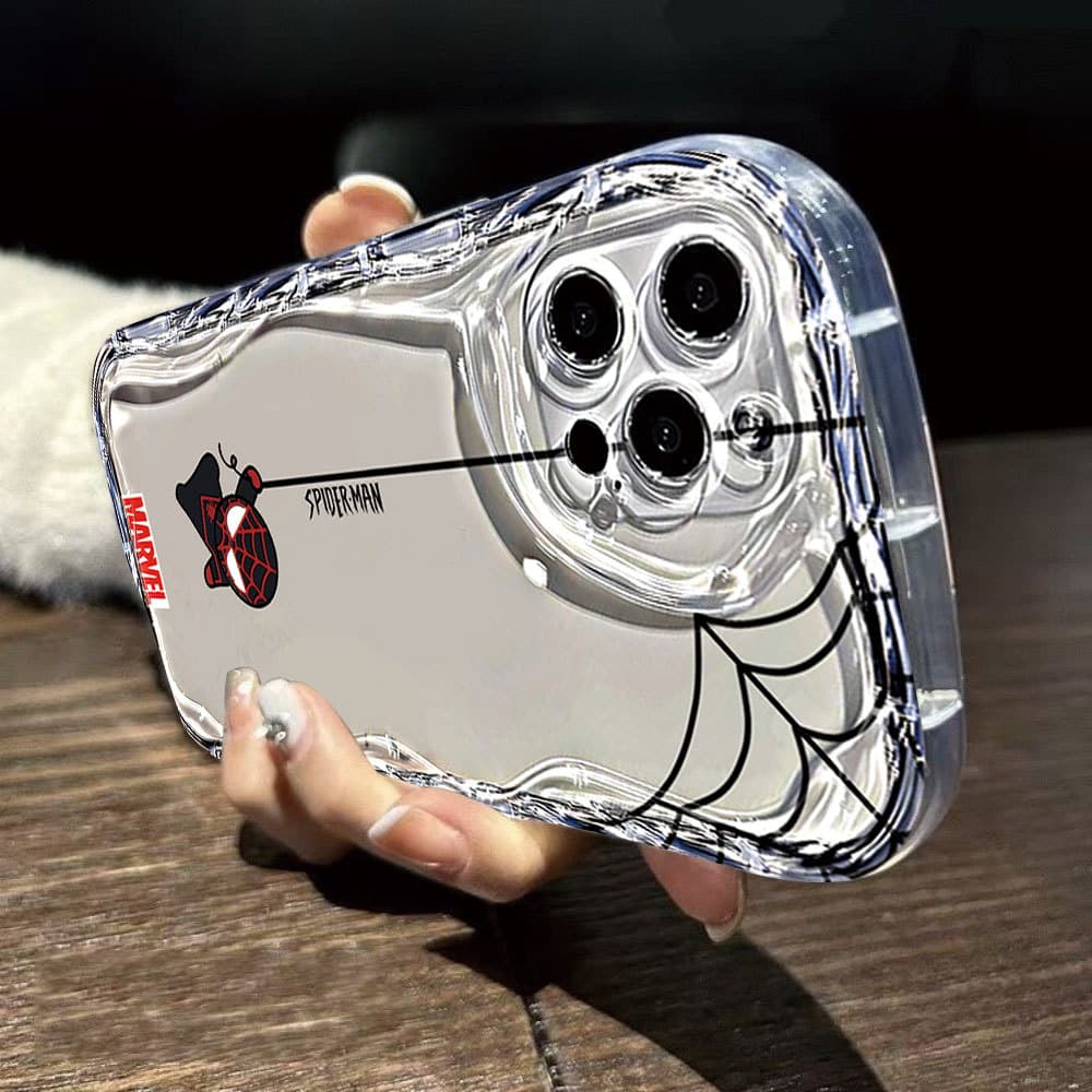 Capa De Telefone Ondulada Transparente , Linha Do Homem-Aranha À Prova De Choque Para iPhone 17 Pro Max 17Air 16 15 13 1