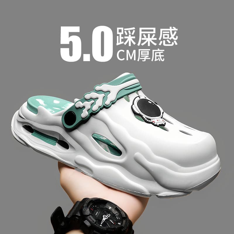 Buraco sapatos estilo masculino verão exterior Wear antiderrapante novo estilo Baotou chinelos esportes dupla utilização