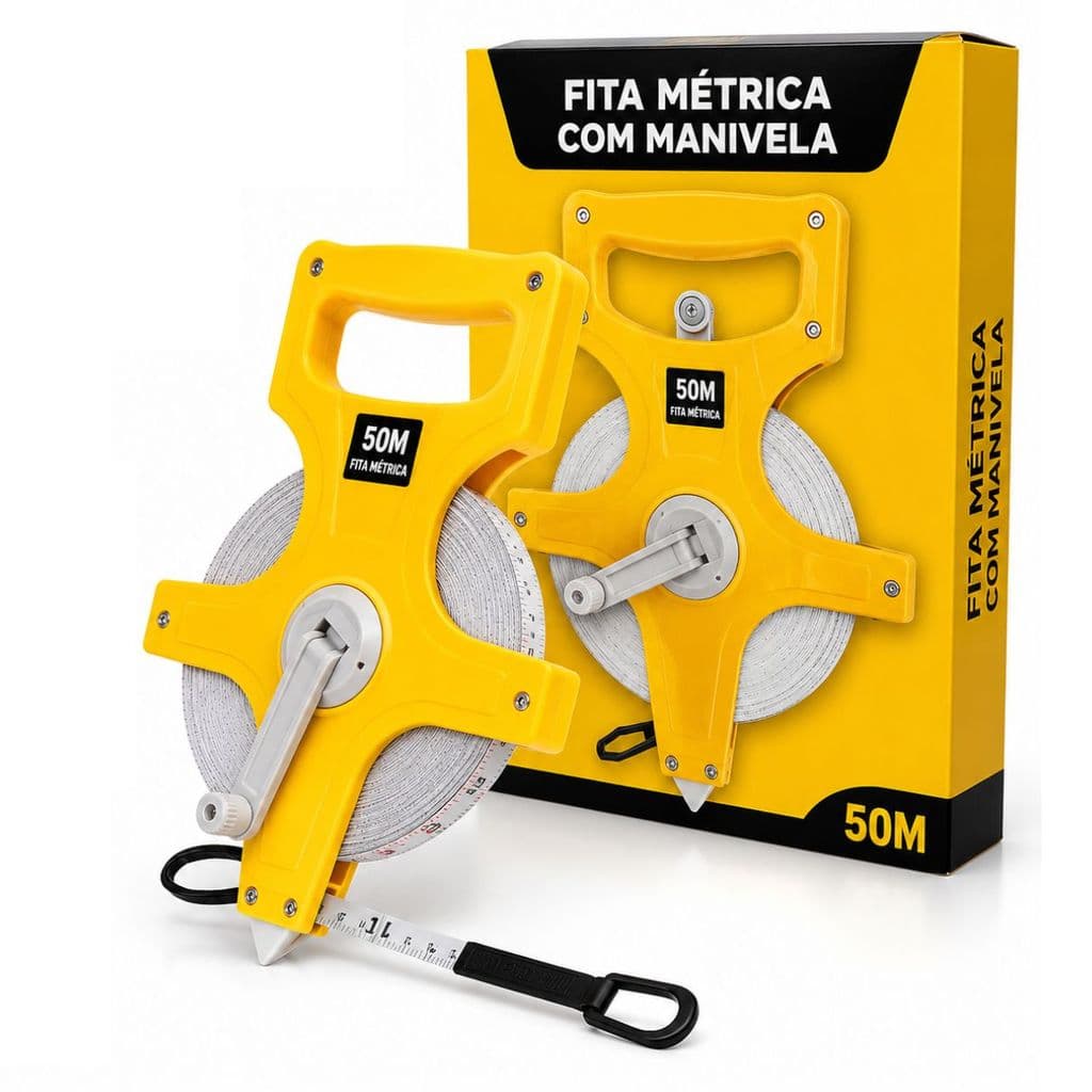 Trena De 50 Metros Fita De Fibra De Vidro Aberta 50m X 14mm