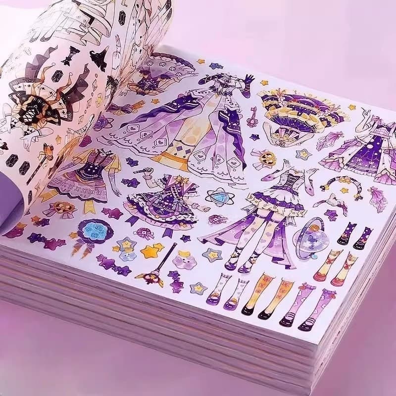 Adesivos de Vestir de, Adesivos de Princesas Bonitas para Meninas, Brinquedos de Vestir Bonecas para Cria