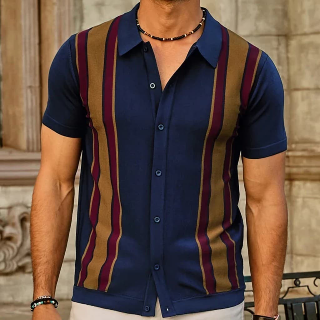 Marrom azul marinho preto verão novo estilo malhas costura contraste cor negócios camisa POLO masculina cor combinando g