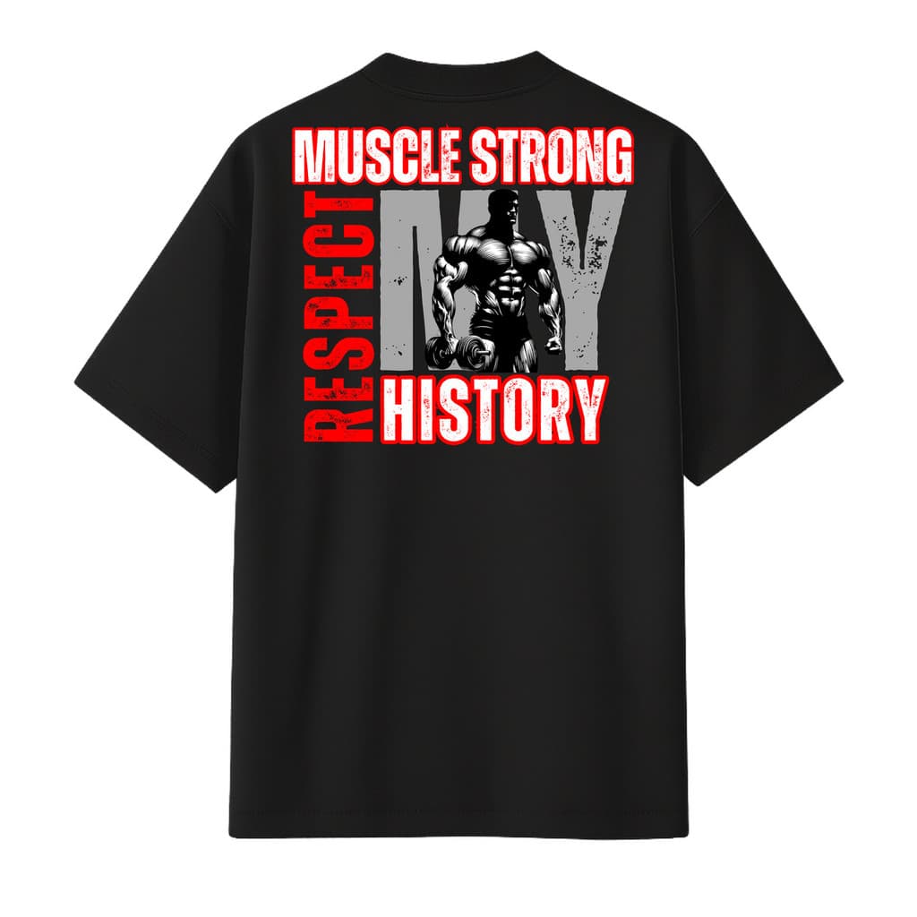 Camiseta Oversized Premium Muscle Strong Respect Preta