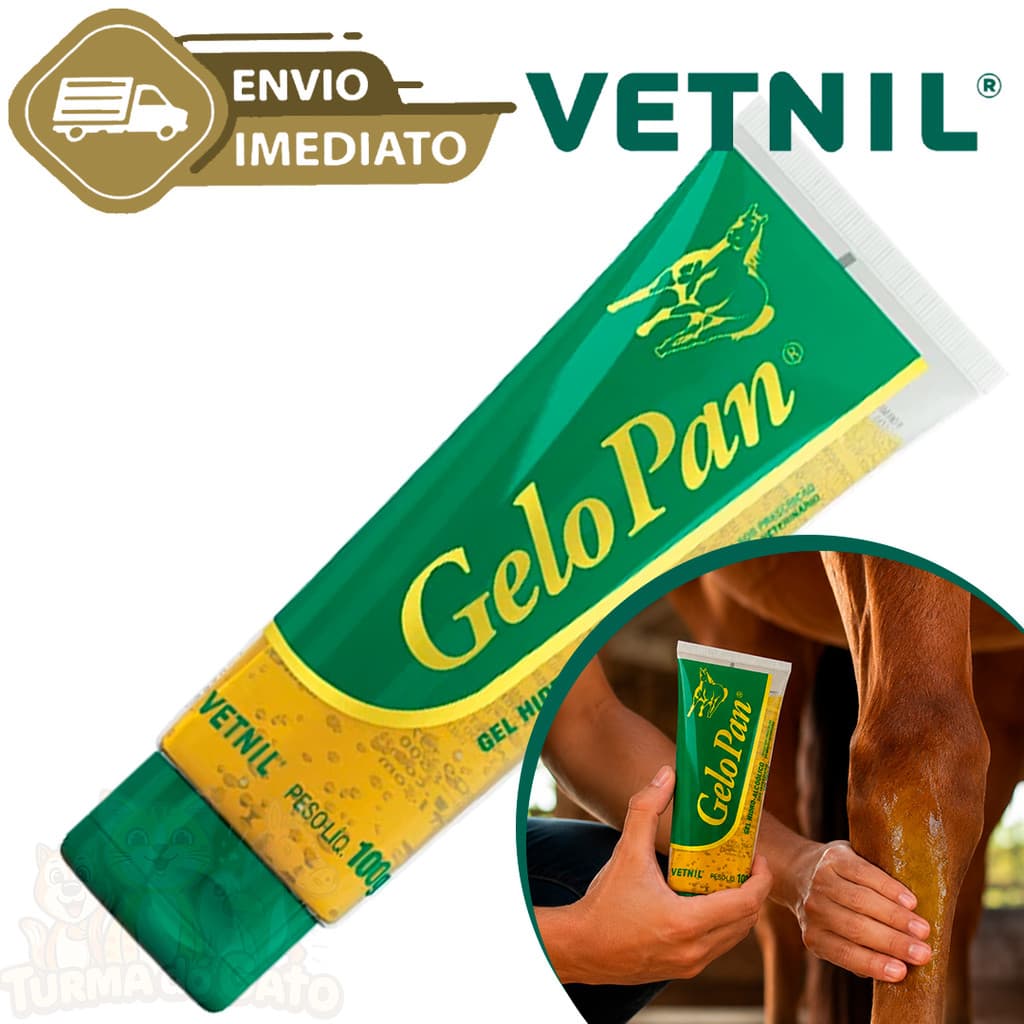 Pomada Gelo Pan 100g Vetnil Relaxante e Refrescante Alivia Fadiga Animal Envio Imediato